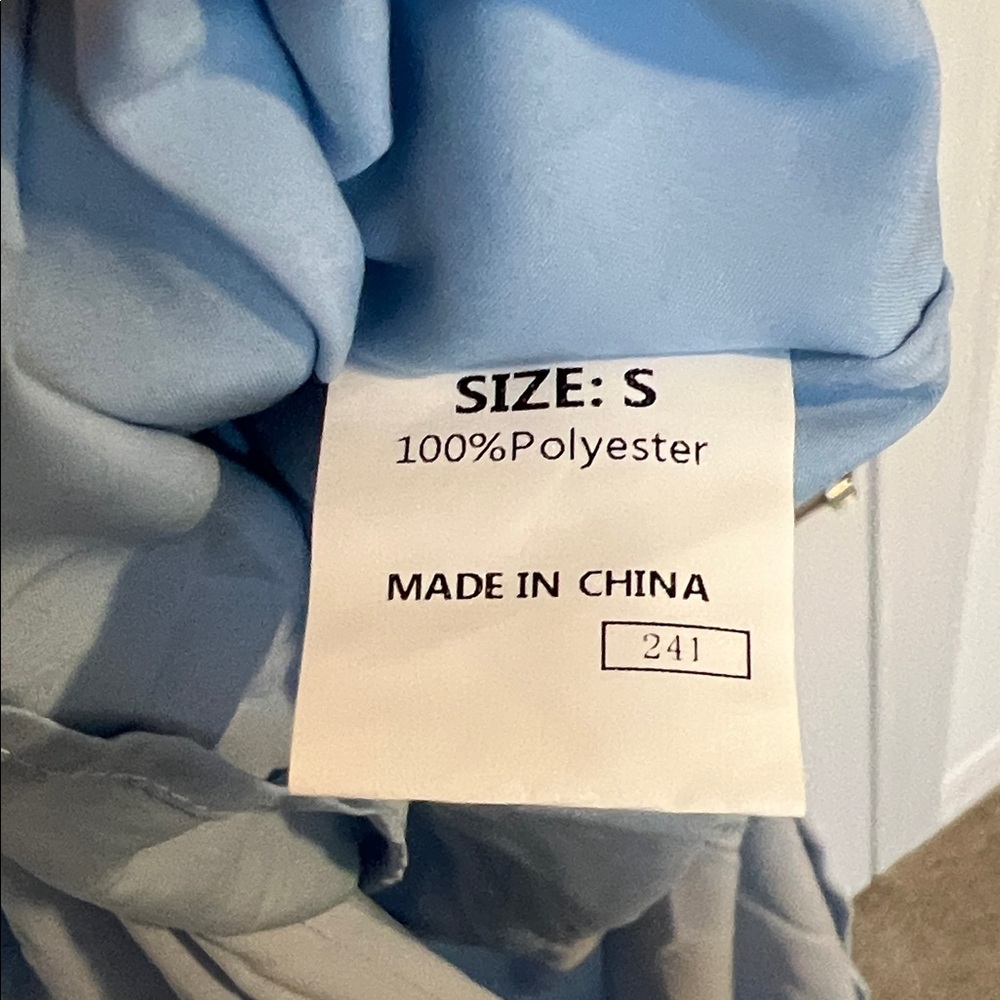 Chic Light Blue Maxi Dress with Ruffle Straps - Picture 2 of 4